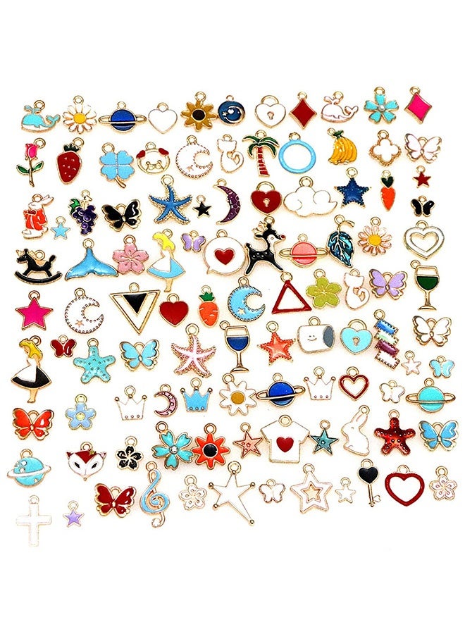 Peachjoy Charms for Jewelry Making, 50Pcs DIY Crafting Mixed Enamel Charms for Jewelry Making Supplies for Earring Bracelet Pendant Bangle Necklace Designer Keychain Bulk Lots - Image 1