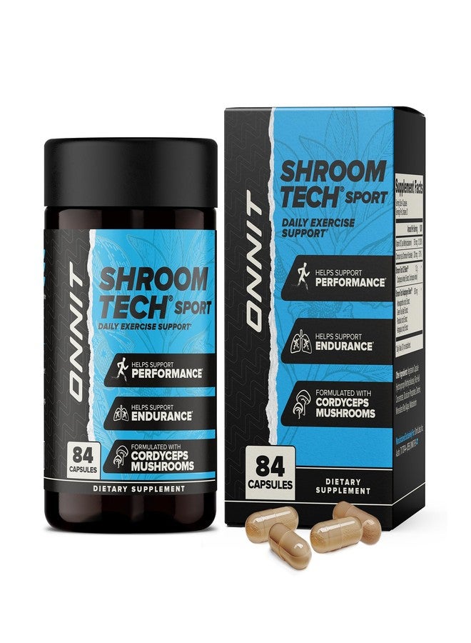 أونيت كبسولات ONNIT Shroom Tech Sport لدعم التمارين الرياضية اليومية، مكمل غذائي قبل التمرين مع فطر الكورديسيبس، مكمل غذائي لدعم الطاقة اليومية، 84 كبسولة - Image 1