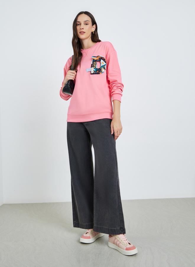 Take Two Women's 3D Printed Decor Round Neck Long Sleeve Sweatshirt - Image 2