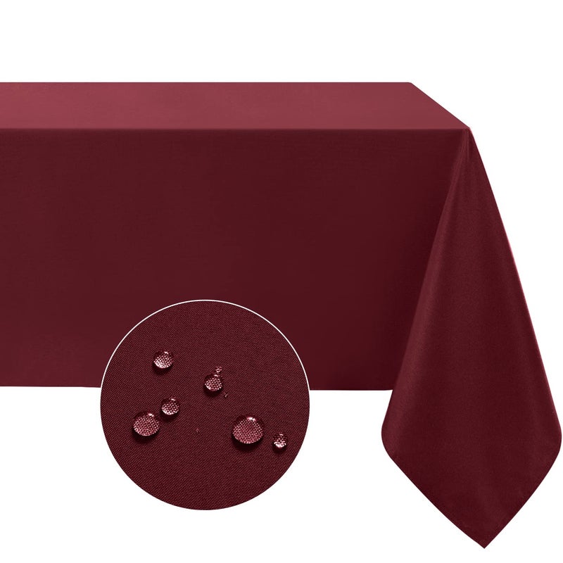 Softalker Rectangle Tablecloth Waterproof Stain Resistant Table Cloths Wrinkle Free Fabric Washable 210GSM Polyester Table Cover for DiningPartyOutdoor 60 x 84 inchBurgundy