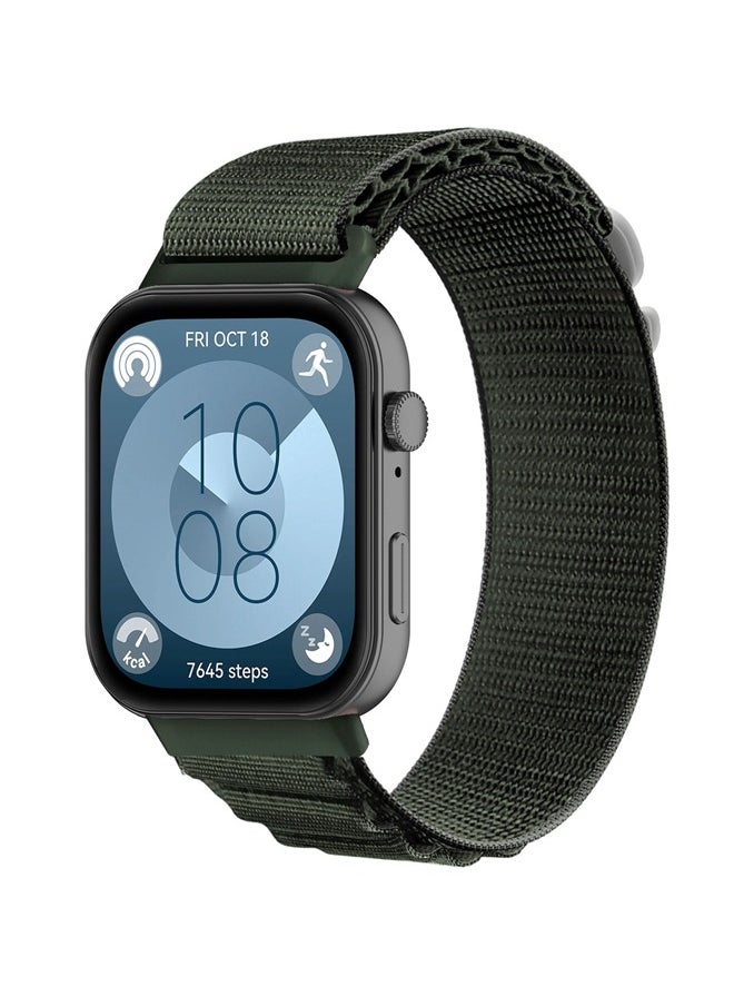 Generic - Suitable for Huawei Watch Fit 3 Strap Alpine Rylon Loop Strap Green - Image 1