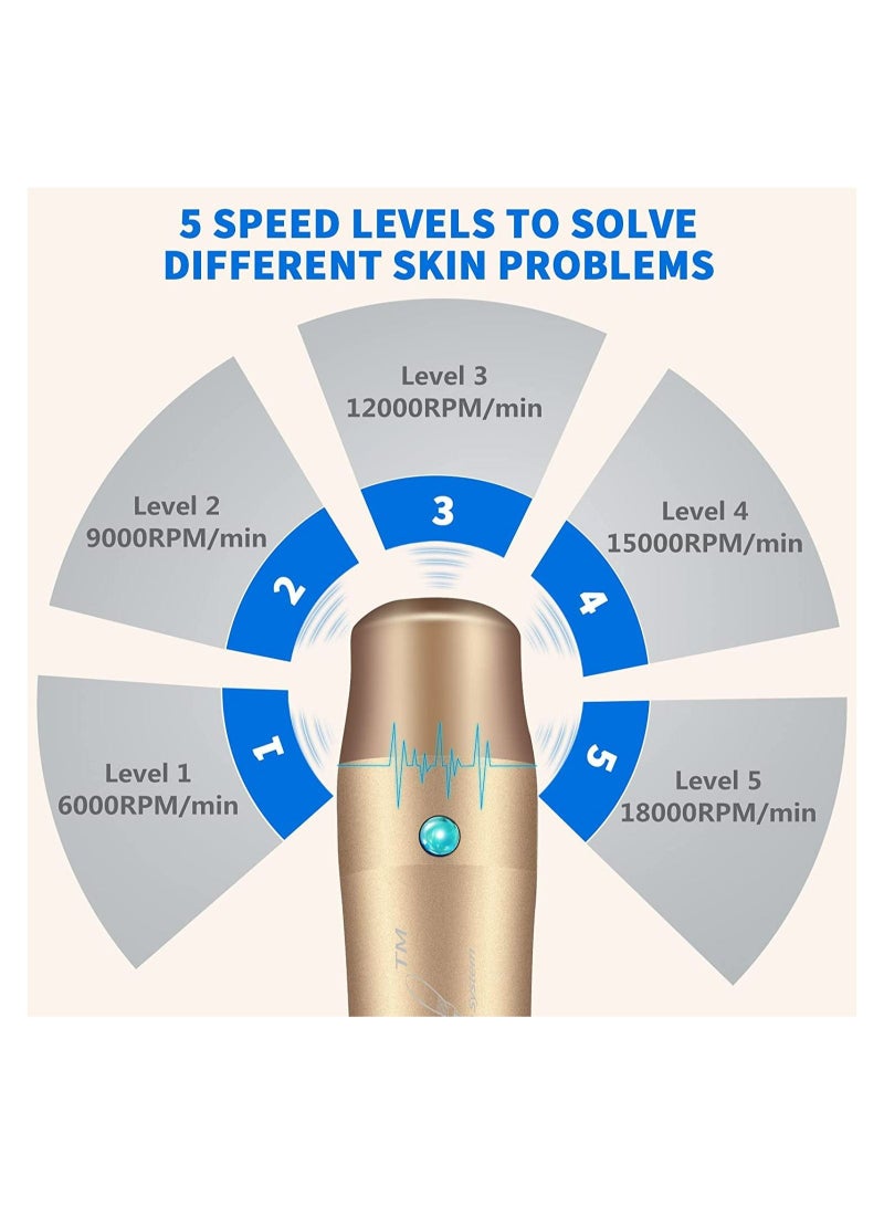 Dr pen M5 Ultima Derma Pen Auto Microneedle System Gold +6 PC white 12 pin needle - Image 5