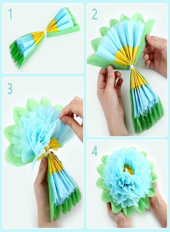 SUSIFT 20" Giant Rainbow Tissue Paper Flowers Set, Large Mexican Fiesta Party Flowers for Wedding, Birthday Party Backdrop, Festival Decorations (12 Pieces 2 Sizes) - Image 4