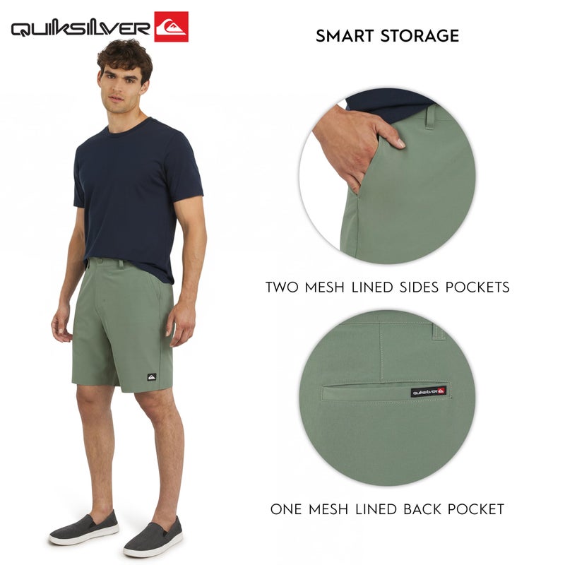 QUIKSILVER شورتات كويك سيلفر للرجال بتصميم عادي وحزام ثابت ومناسب للماء، تصميم سادة - حكيم، 34 - Image 5