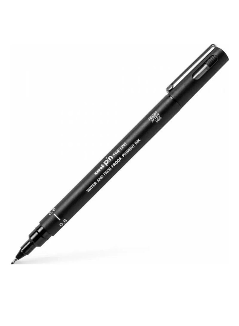 Uniball 1-Piece Unipin Fineliner Pen 0.6mm Tip Black Ink - Image 1
