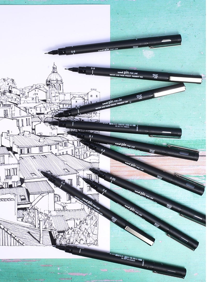 Uniball 1-Piece Unipin Fineliner Pen 0.6mm Tip Black Ink - Image 2