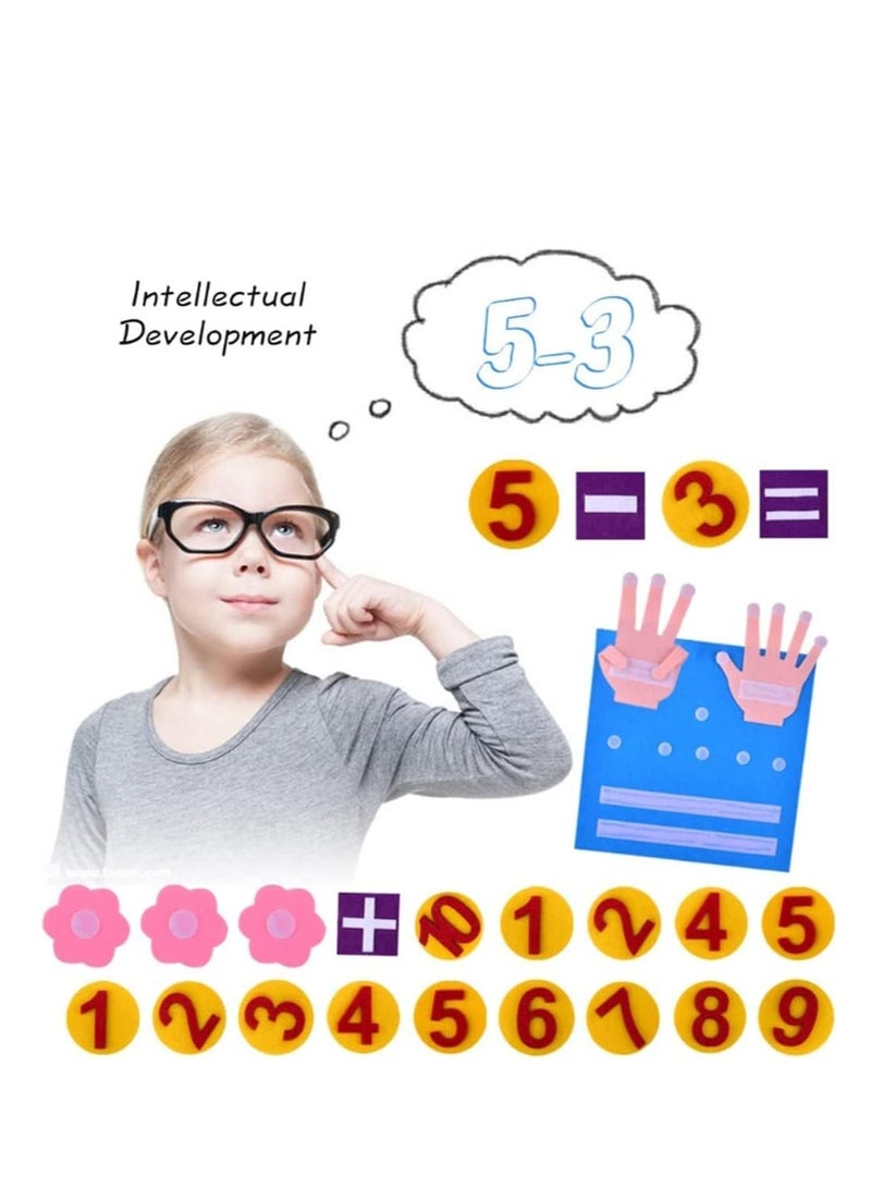 Felt Board Finger Numbers Counting Toy, Number Counting Toy for Kids, Children Teaching Aids Children Early Education Toys Felt Hand Number Math Toy - Image 3