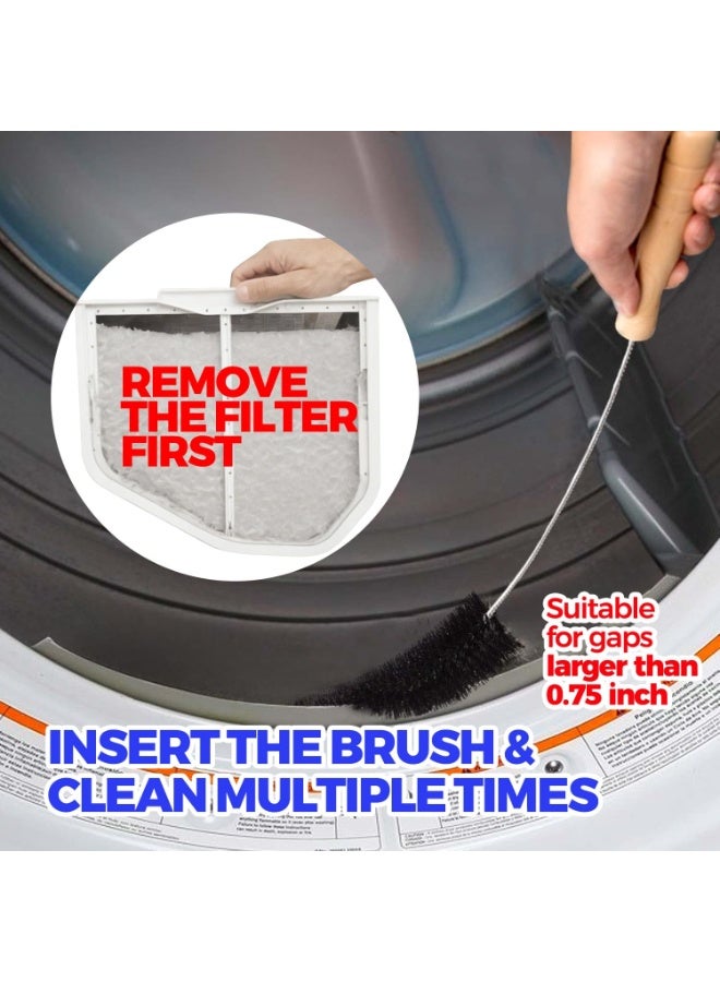 Holikme Dryer Vent Cleaner Kit 2 Pack - Household Cleaning Supplies 304 Stainless Steel Dryer Lint Brush Home Essentials for Lint Trap Dust Vacuum Brush - Image 5
