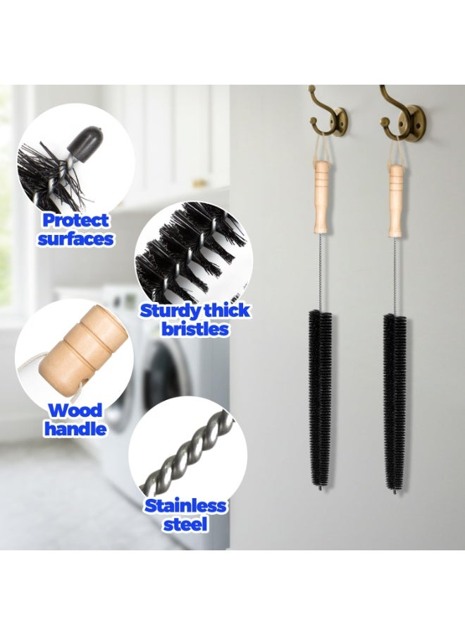 Holikme Dryer Vent Cleaner Kit 2 Pack - Household Cleaning Supplies 304 Stainless Steel Dryer Lint Brush Home Essentials for Lint Trap Dust Vacuum Brush - Image 2