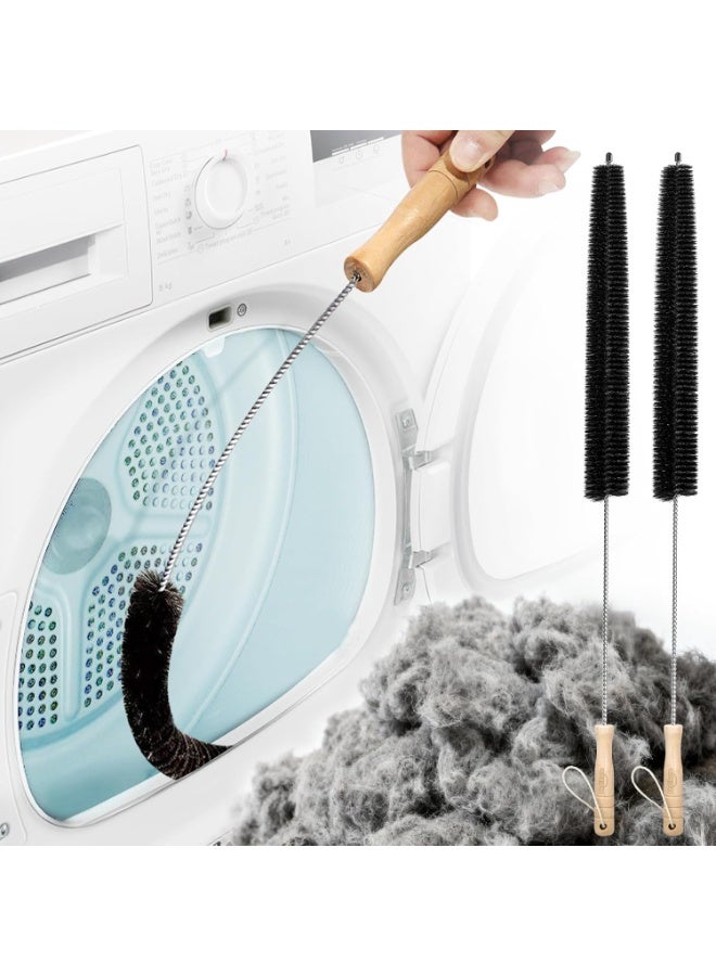 Holikme Dryer Vent Cleaner Kit 2 Pack - Household Cleaning Supplies 304 Stainless Steel Dryer Lint Brush Home Essentials for Lint Trap Dust Vacuum Brush - Image 1