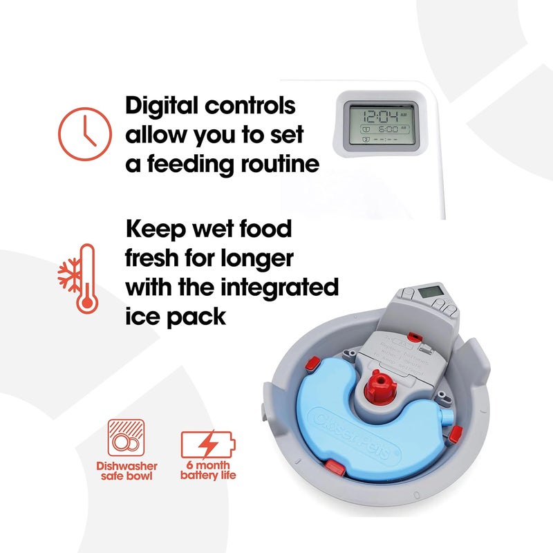 Cat Mate C300 Automatic Digital Pet Feeder for Dogs and Cats BPA and BHT Free with Ice Pack - Image 4