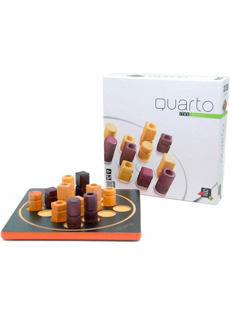 Gigamic Quarto Mini | Travel-Friendly Strategy Game for Adults and Families | Ages 8+ | 2 Players | 15 Minutes  - Image 1