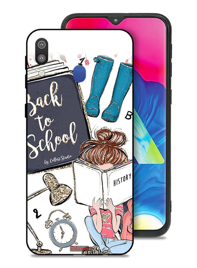 Tolwak Samsung Galaxy M20 Protective Case Cover Back To School Girl Reading History - Image 1