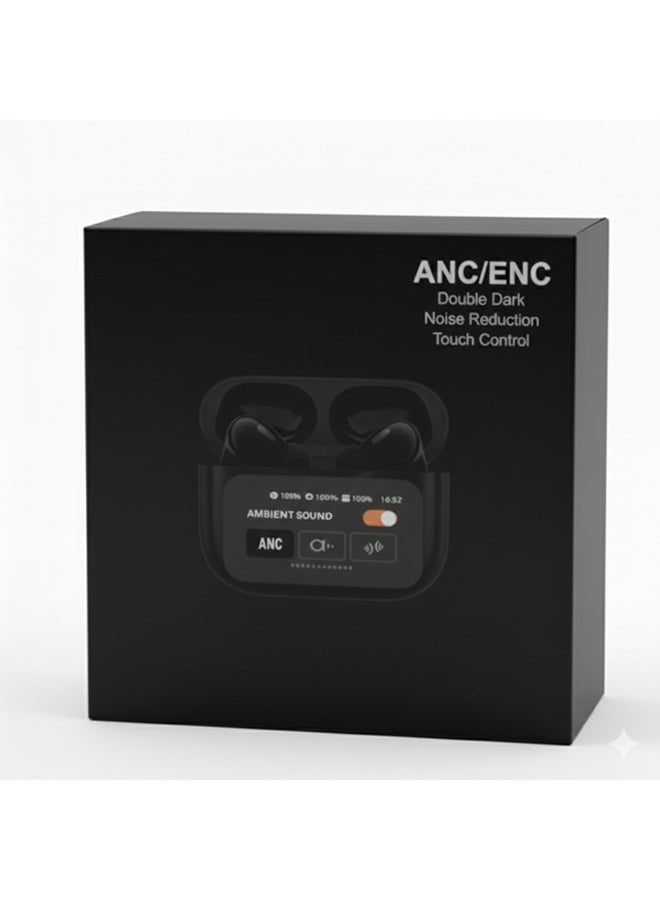 True Wireless ANC/ENC Earbuds with Touchscreen Control, Effective Noise Reduction Technology and Stylish Design - Black - Image 3