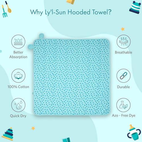 VAYA LY'L-Sun Baby Hooded Towel, Ultra Soft & Quick Absorbent Bath Towel for Newborns & Toddlers, 100% Cotton, Gentle on Baby’s Skin, Lightweight & Travel-Friendly, Color - Bunny - Image 5