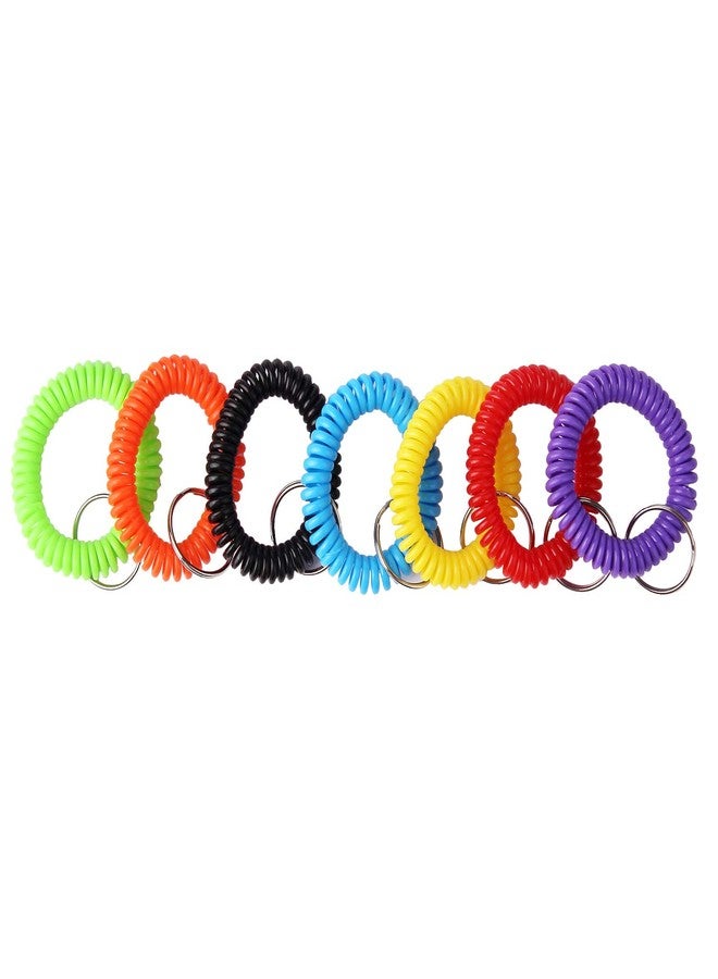Arroyner 70Pcs Colorful Stretchy Keychain Bracelet Spiral Wristband Keychain for Outdoor, Gym - Image 3