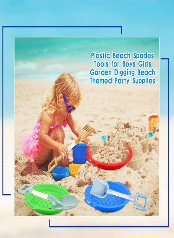 Feradny 6 Pack Beach Sand Tools Including 3 Pack 16'' Heavy Duty Jumbo Shovels Large Beach Spade Scoop Rake for Kids and 3 Pack 9'' Sand Sifter Sieves Pan Strainer for Summer Gardening Beach Digging - Image 4