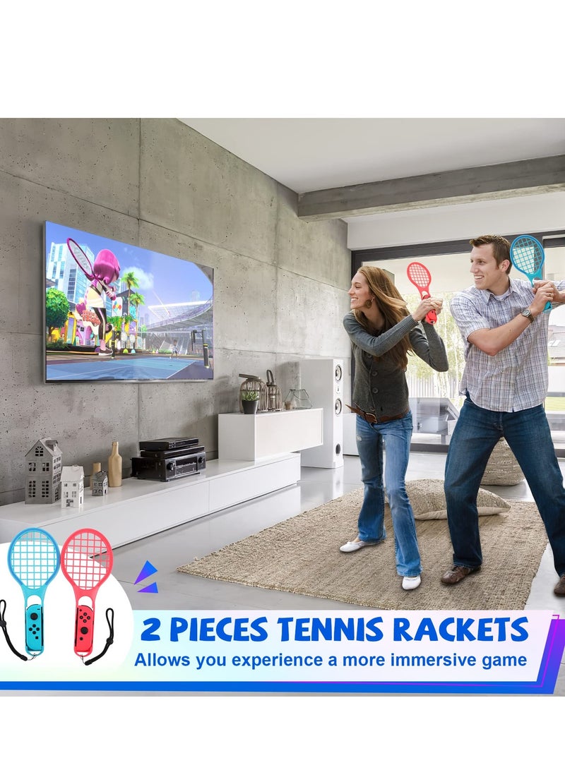 SOLARAE 18-in-1 Nintendo Switch Sports Accessories Bundle - Family Kit with Tennis Racket, Racing Wheel, Golf Club, Fishing Rod, Drumsticks, and More for Enhanced Gaming Experience. - Image 5