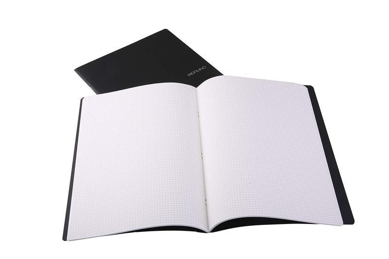 FABRIANO Ecoqua Staple Bound Graph 5MM Notebook Pack of 2 (BLACK) 85 GSM, 80 Pages, Size A4|Ideal for either writing or drafting with pencil,ballpoint,fountain and marker pen.. - Image 2