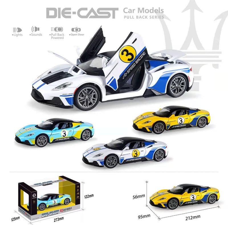 Magicwand Adult [1:22 Scale Large Die-Cast Metal Maserrati Speed Racing Car [Colors As Per Stock] With 6 Openable Doors With Music & Lights [1 Pc] - Image 2