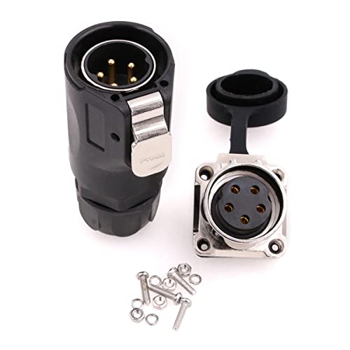 ZBLZGP XHE28 2 3 4 5 6 7 8 10 Pin Waterproof Aviation Connector IP67 Bulkhead Panel Mount Power Cable Connectors High Power LED Connector Outdoor Electric Vehicle Power Coupler (5pin) - Image 3
