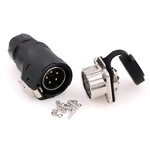 ZBLZGP XHE28 2 3 4 5 6 7 8 10 Pin Waterproof Aviation Connector IP67 Bulkhead Panel Mount Power Cable Connectors High Power LED Connector Outdoor Electric Vehicle Power Coupler (5pin) - Image 4