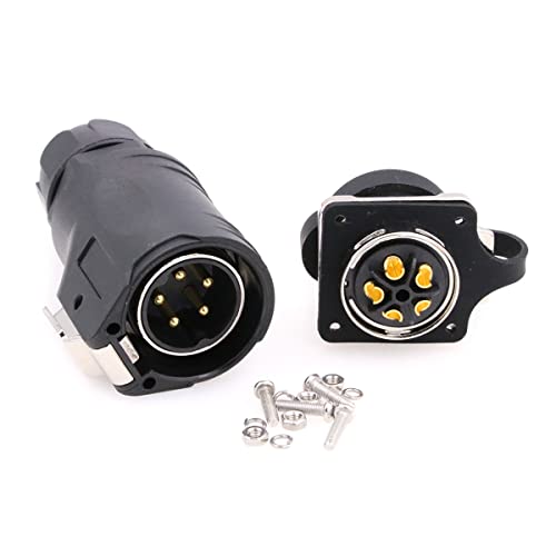 ZBLZGP XHE28 2 3 4 5 6 7 8 10 Pin Waterproof Aviation Connector IP67 Bulkhead Panel Mount Power Cable Connectors High Power LED Connector Outdoor Electric Vehicle Power Coupler (5pin) - Image 2