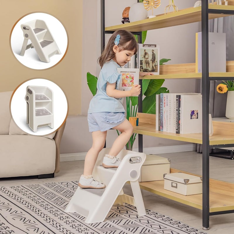 MAPPLE CREATION Toddler Tower Kitchen Stool HelperFoldableAdjustable Height Kids StandingTower Stool WCPC Certificationfor Kitchen Counter Bathroom Sink Cooking Child Ladder - Image 2