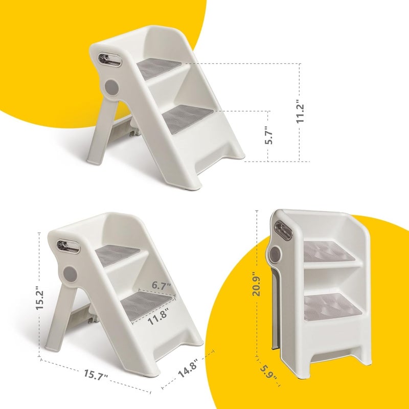 MAPPLE CREATION Toddler Tower Kitchen Stool HelperFoldableAdjustable Height Kids StandingTower Stool WCPC Certificationfor Kitchen Counter Bathroom Sink Cooking Child Ladder - Image 5