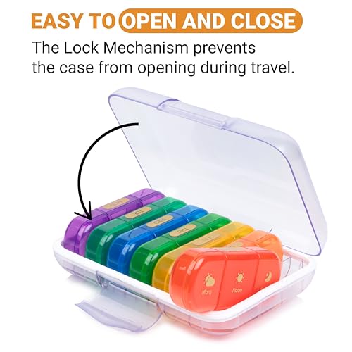 POPCUBE Premium Medicine organizer Box- Waterproof Weekly Medicine organizer- Medicine Box for home, 7 days tablet organizer For Home-Large Pill Organizer Box Case (Transparent, 3 Compartment) - Image 4