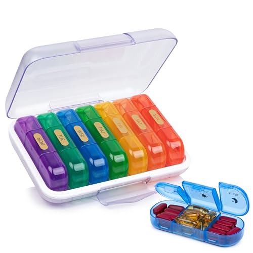 POPCUBE Premium Medicine organizer Box- Waterproof Weekly Medicine organizer- Medicine Box for home, 7 days tablet organizer For Home-Large Pill Organizer Box Case (Transparent, 3 Compartment) - Image 1
