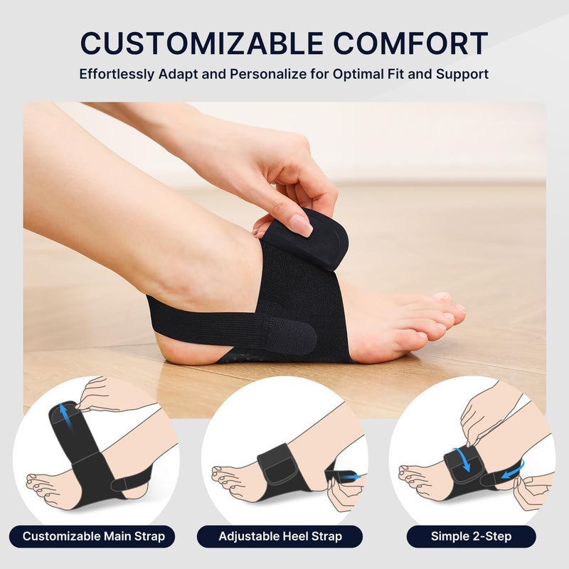 SCIENISH Plantar Fasciitis Night Splint, Black Multi Adjustable Ankle Brace Foot Drop Orthotic Brace for Plantar Fasciitis, Arch Foot Pain, Achilles Tendonitis Support for Women, Men (Upgraded Non-Slip Black) - Image 5