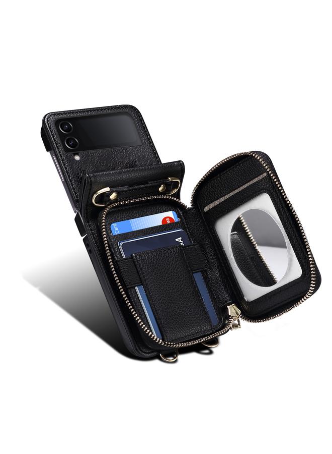 اس-توب جراب هاتف جلدي قابل للطي لهاتف Samsung Galaxy Z Flip3 مع حبل طويل - Image 5