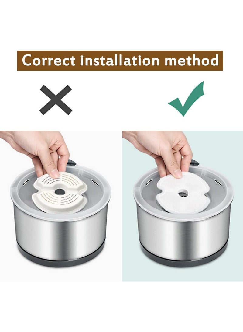 4pcs قطة نافورة المياه استبدال الفلاتر ، القطن المنشط الكربون الحيوانات الأليفة نافورة الفلاتر مع الترشيح المتعدد - Image 3