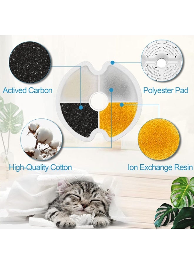 4pcs قطة نافورة المياه استبدال الفلاتر ، القطن المنشط الكربون الحيوانات الأليفة نافورة الفلاتر مع الترشيح المتعدد - Image 5