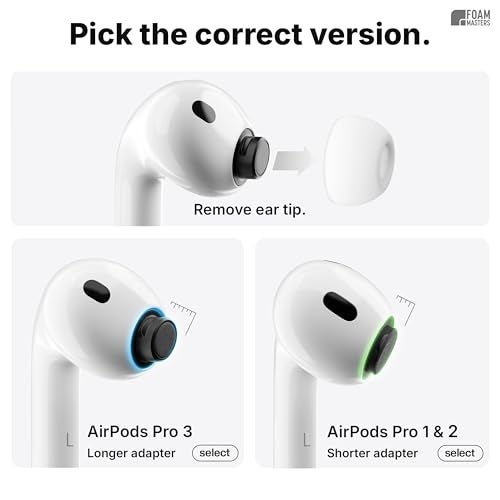 AutoLine Pro Foam Masters Ultra-Premium Memory Foam Ear Tips for AirPods Pro 1st & 2nd Gen | 3 Pairs | New Ver. | Secure Fit | Super Comfort | Better Noise Cancel | Replacement Buds (Medium, Blue) - Image 2