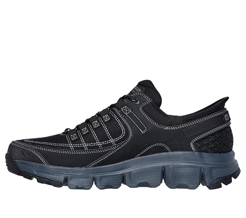 SKECHERS حذاء سنيكرز سكيشرز للرجال سوماتس بدون استخدام اليدين، أسود/رمادي، 11 عريض - Image 3