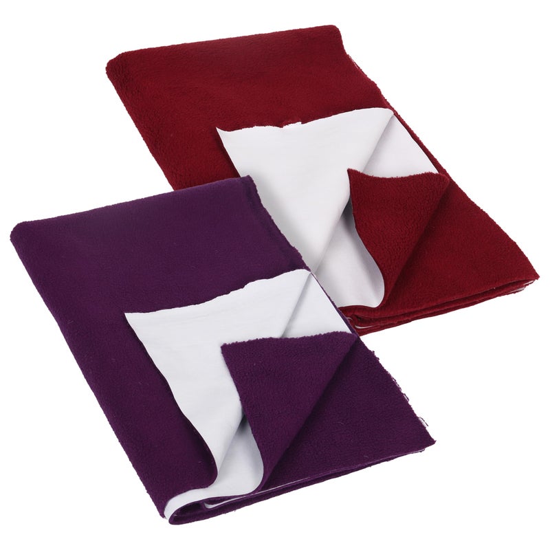 Modern Heados Anti-Piling Fleece Extra Absorbent Quick Dry Sheet for New Born Babies, Cotton Bed Protector Mattress, Reusable Waterproof Baby Cot Sheet Pack of 2 (MDDR_15-S) - Image 1
