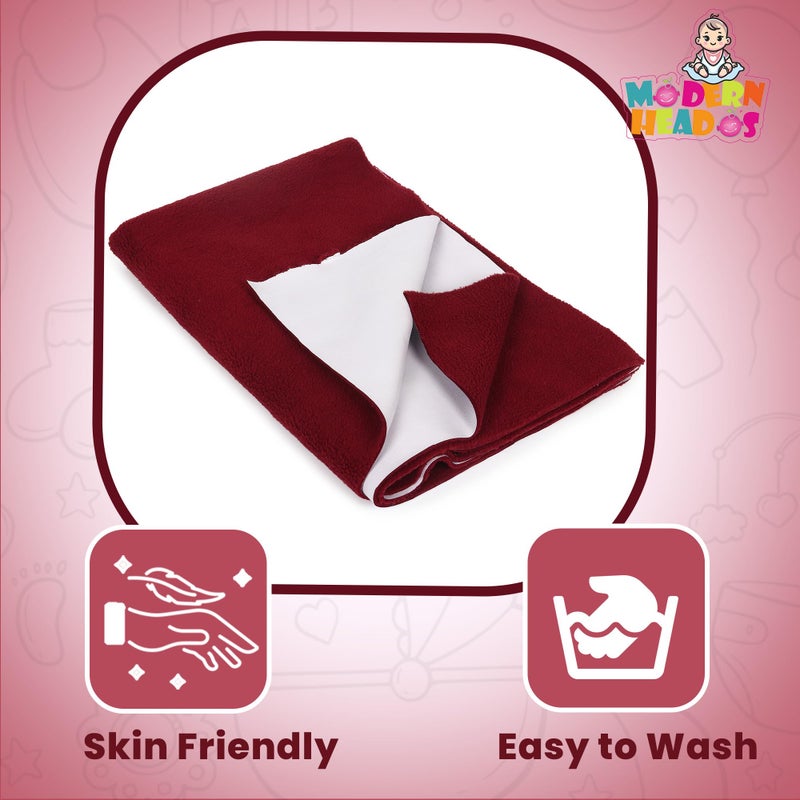 Modern Heados Anti-Piling Fleece Extra Absorbent Quick Dry Sheet for New Born Babies, Cotton Bed Protector Mattress, Reusable Waterproof Baby Cot Sheet Pack of 2 (MDDR_15-S) - Image 4