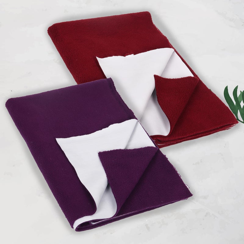 Modern Heados Anti-Piling Fleece Extra Absorbent Quick Dry Sheet for New Born Babies, Cotton Bed Protector Mattress, Reusable Waterproof Baby Cot Sheet Pack of 2 (MDDR_15-S) - Image 2