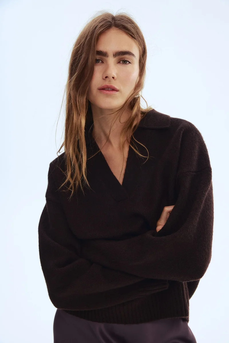 H&M Fine-knit collared jumper