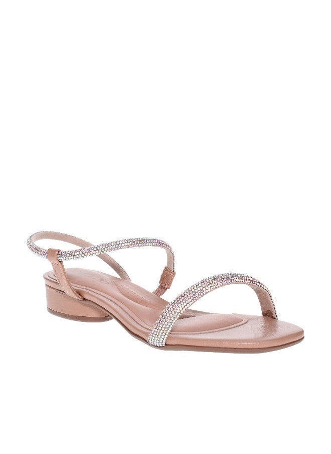Beira Rio - Beira Rio Ladies Low Heel Sandals Beige | Made In Brazil - Image 1