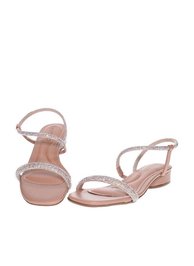 Beira Rio - Beira Rio Ladies Low Heel Sandals Beige | Made In Brazil - Image 1