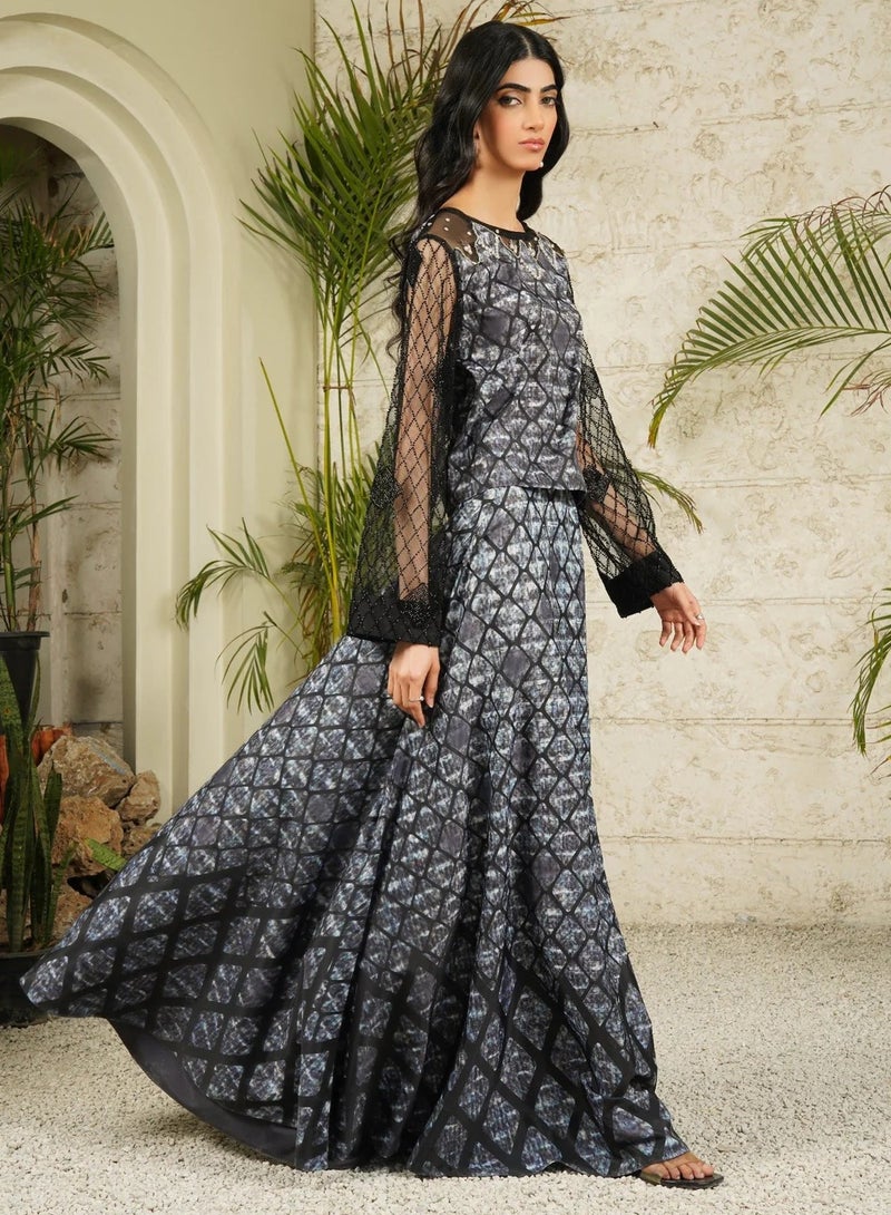 ZOUQ Serpent Noir Crop Top and Skirt Set – Elegant and Chic  - Image 5