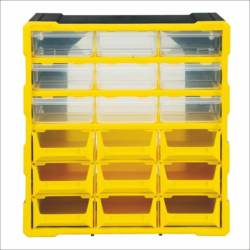 Alkon Component Organiser with 9 Bins 9 Drawers for Storage Yellow - Image 1