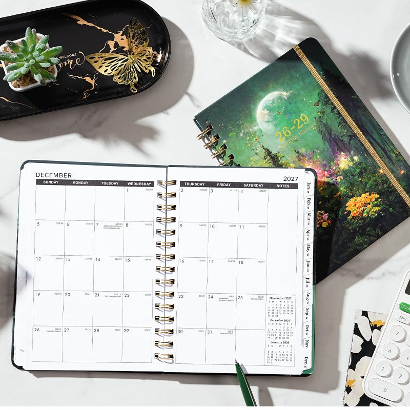 Pinchoco 2026-2029 Monthly Planner - 3 Year Monthly Planner 2026-2029, Jul. 2026 - Jun. 2029, 6.3" X 8.4", 3 Year Calendar with 36 Months Tabs + Back Pocket - Dreaming Moon - Image 2