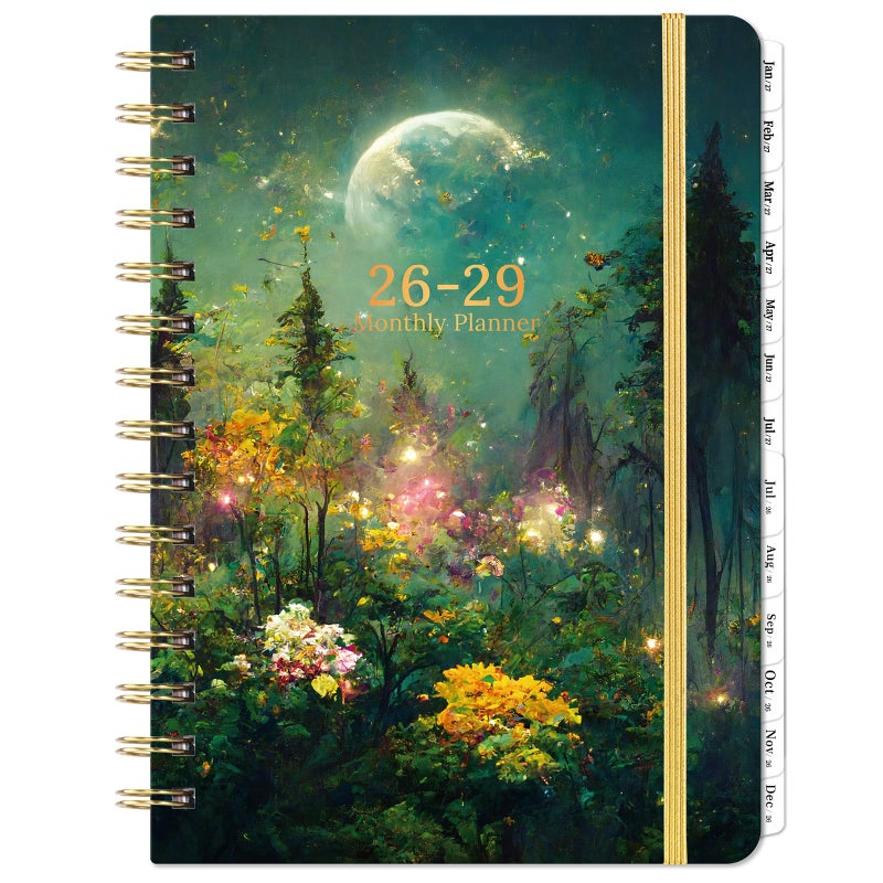 Pinchoco 2026-2029 Monthly Planner - 3 Year Monthly Planner 2026-2029, Jul. 2026 - Jun. 2029, 6.3" X 8.4", 3 Year Calendar with 36 Months Tabs + Back Pocket - Dreaming Moon - Image 1