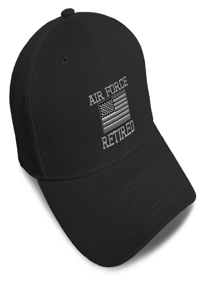 Speedy Pros Baseball Cap Us Air Force Retired Embroidery Acrylic Dad Hats for Men & Women Strap Closure Black - Image 1
