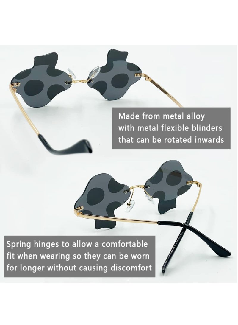 Excefore Sunglasses for Women Vintage Mushroom Shaped Rimless Sunglasses with Lightning Charms Fashion Irregular Sunglasses Colored Lens Grey - Image 5