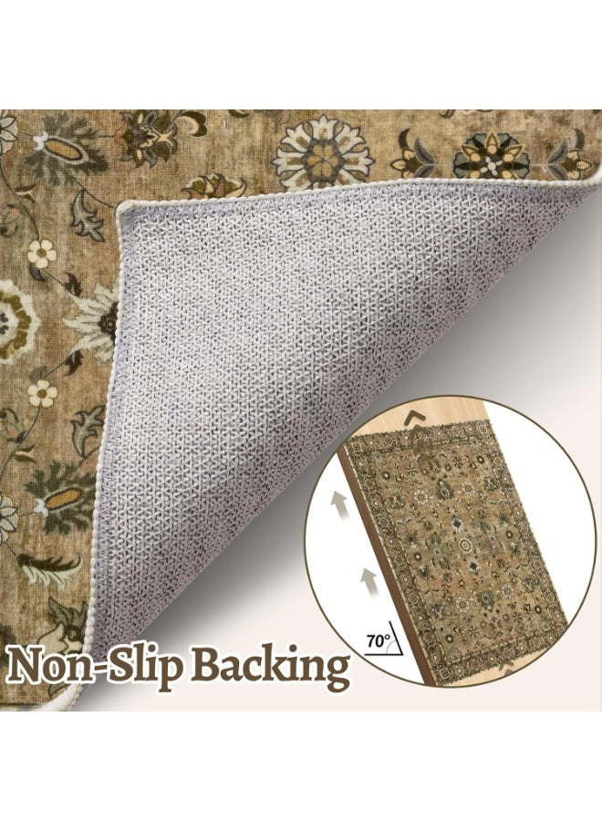 Retro Persian style living room coffee table bedroom carpet - anti slip, stain resistant, easy to clean, washable, soft and comfortable area carpet - Image 3